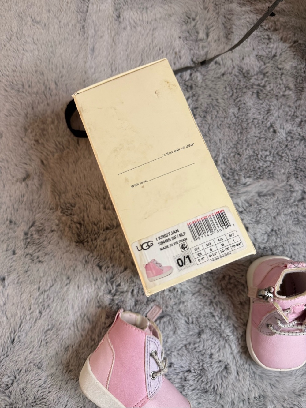 UGG Kids Pink High-Top Leather Walker Sneakers